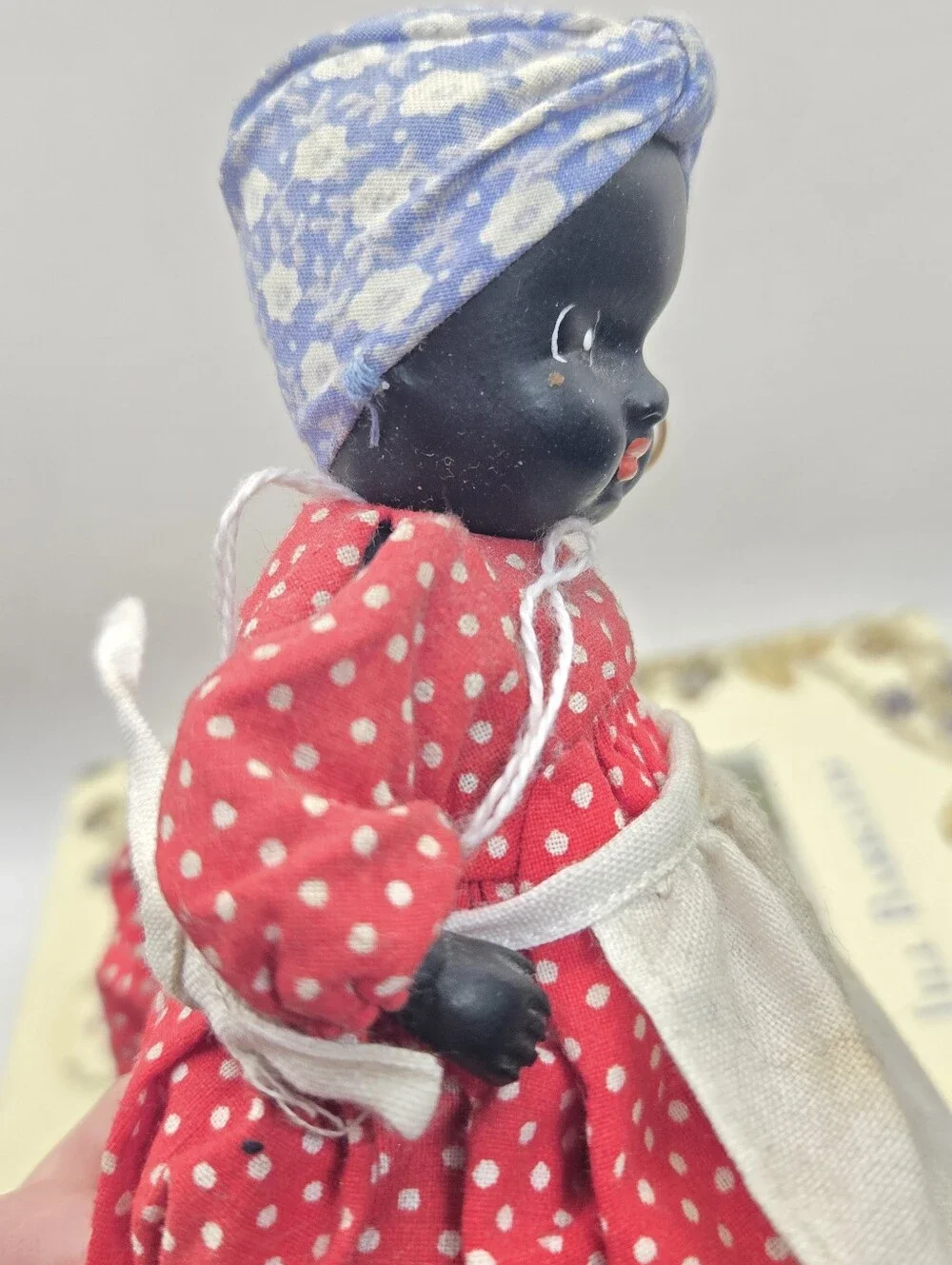 Vintage Bisque Porcelain Topsy Turvy Doll American Folk Art Floral Polka Dot